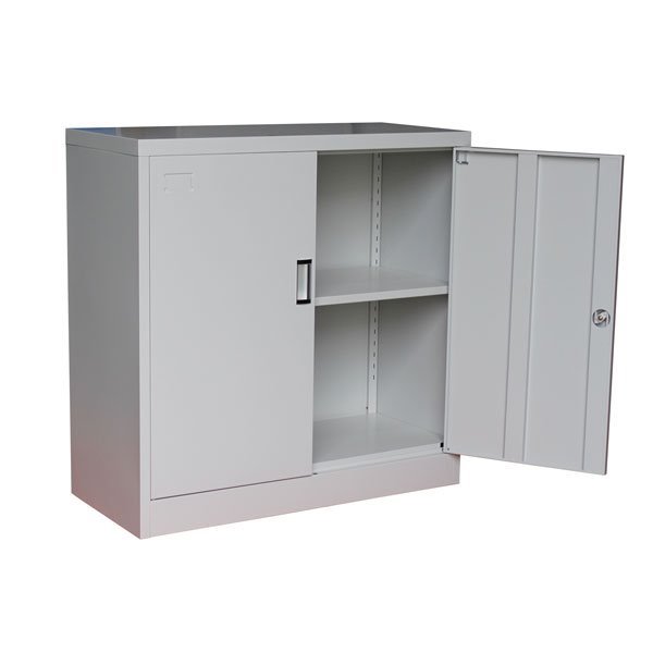 Armoire de rangement en acier avec porte battante en métal gris clair LYD