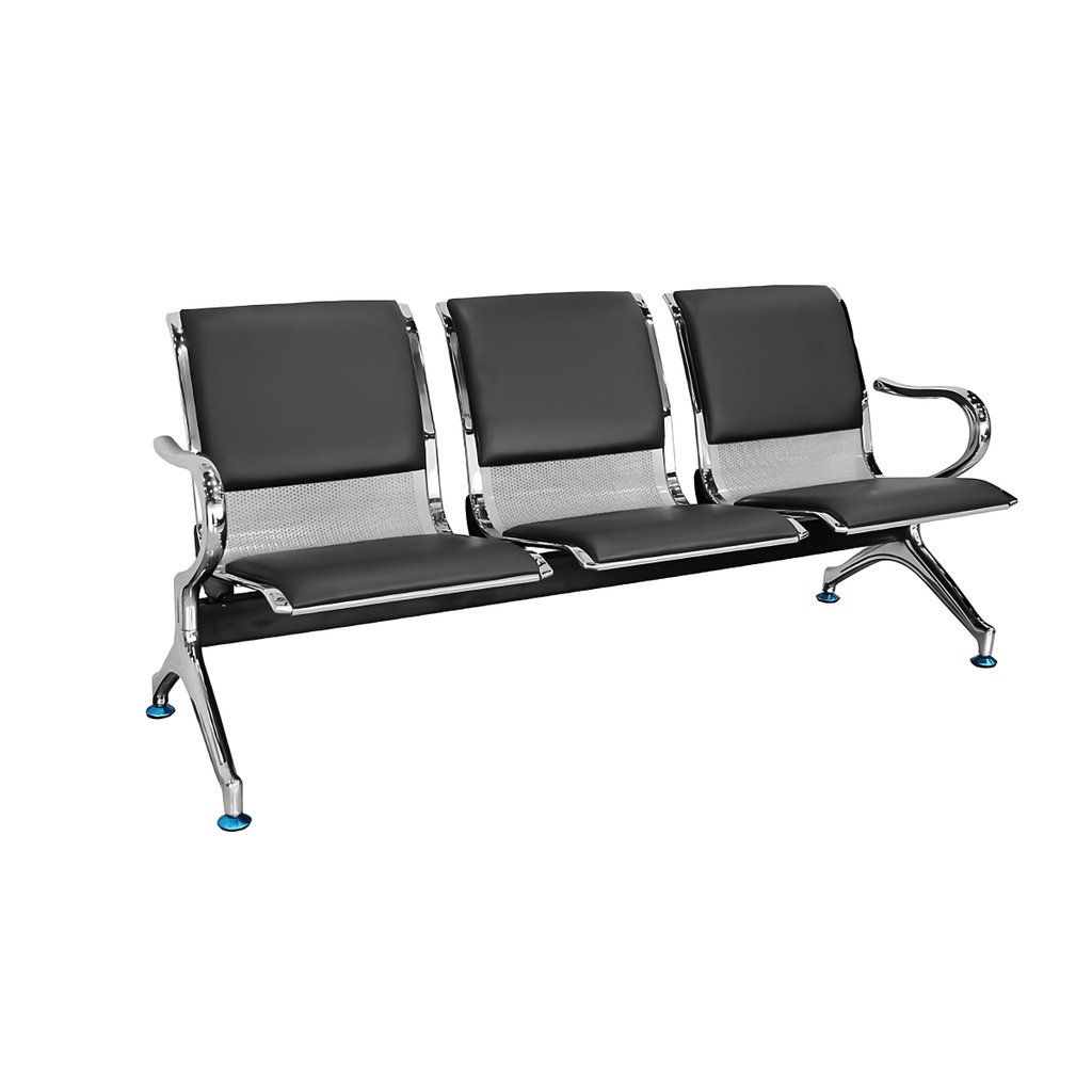 Banc pour visiteur 3 Places Avec Coussin Noir
