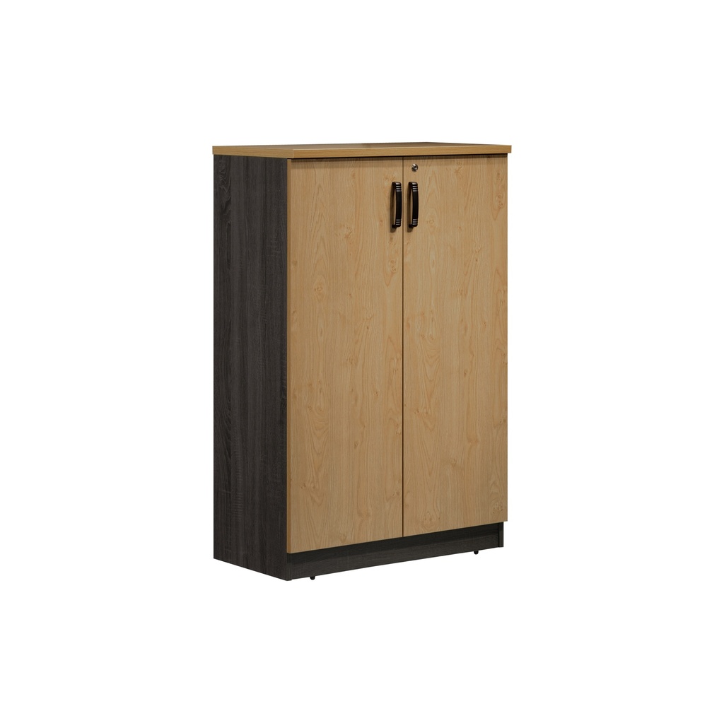 Armoire Moyenne Porte En Bois Chêne D'Angleterre + Solama Gris L800XW420XH1245mm