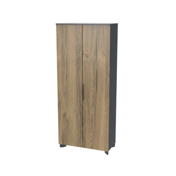 Armoire haute de rangement à 2 portes battantes Pera/Anthracite