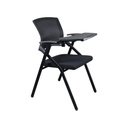 Chaise conference noire avec tablette rabattable