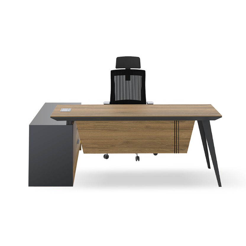 Bureau Executif 200 cm LINE avec retour Droite - ANTHRACITE